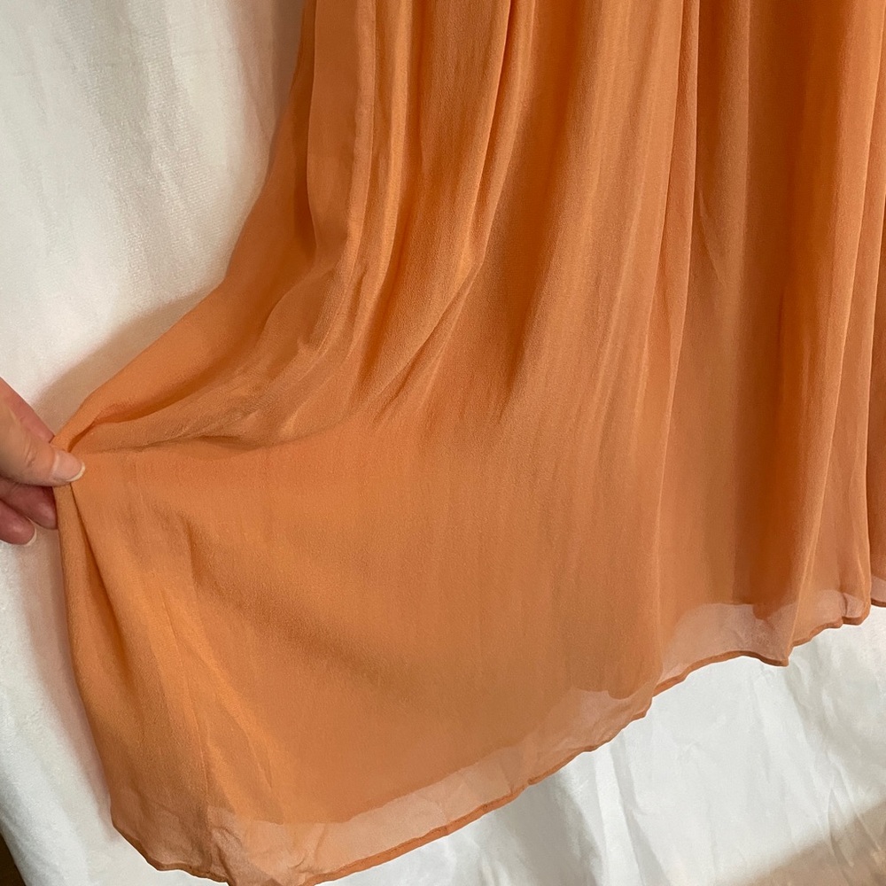 Ulla Johnson Peach Lace-Up Long Sleeve Maxi Dress - Picture 4 of 13